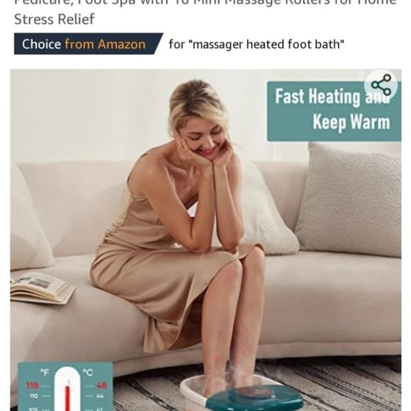 Foot Spa Bath Massager with Heat, Bubble and Vibration, 95-118℉ - Picture 3 of 7